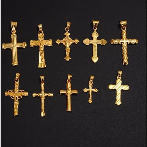 Jesus Cross Pendant Necklace for Women Charms Crosses Jewelry Men Christianity Crucifix Religious Lord Necklaces