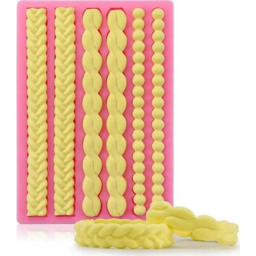 Pie Crust Fondant Molds Silicone Cake Mold Twist Molds Decor for Chocolate Fondant Sugarcraft Pastry Cupcake Border Decoration