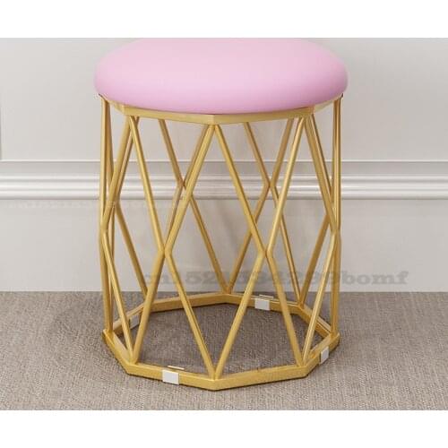 Luxury Nordic Golden iron Dressing Stool Multicolor Change Shoes Small Sofa Stools & Ottomans Living Room Furniture