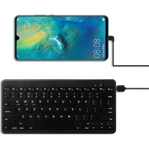 Wried Keyboard For Huawei P10 plus Honor 20 Pro 10i 10 lite 8a 8X 9x pro Phone Ultra Slim Mini Wired Keyboard With Stand Case