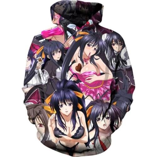 SOSHIRL High School Hoodie Our First Cool Friend Anime Pullover Funny Comic 3D Sweatshirt Romantic Memories Tops Cool Streetwear