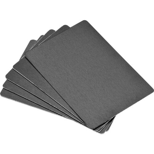 Uxcell 5 Pcs Blank Metal Business Card Anodized Aluminum Plate for DIY Laser Printing Black