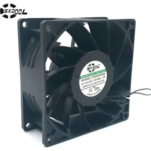 SXDOOL ec fan motor 92*92*38 mm 92mm 110V 115V 220V 230V 50/60 Hz 5W 3000RPM 68.5FM case cooling fan