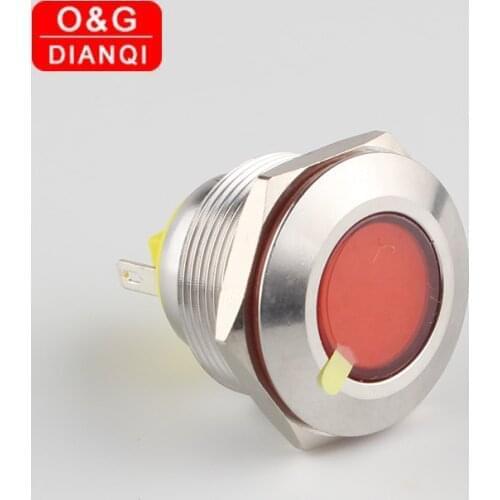 Illuminate Warnning light 22mm Waterproof Metal Indicator Light 6v 12v 220v Led Pilot Signal Lamp