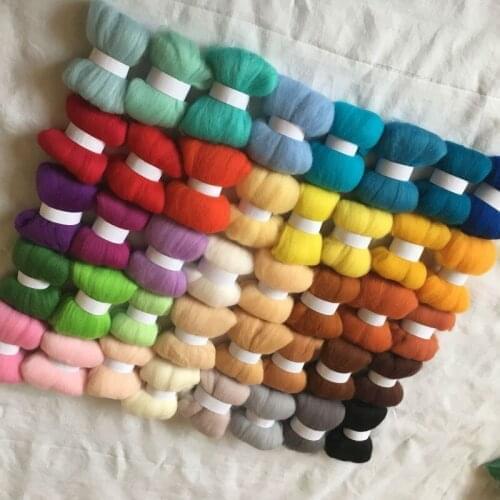 WFPFBEC 40colors wool for felting 70S wool felt needle felting 5g/10g/20g/50g/100g/color merino wool roving wool felt fabric