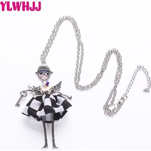 YLWHJJ brand new women angel wing doll long chain lovely necklaces & pendant maxi girl necklace baby statement fashion jewelry