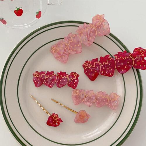 New Arrivel Hair Accessories For Women Girls Cartoon Barrettes Hair Clip Fruit Strawberry Headwear Hairpin