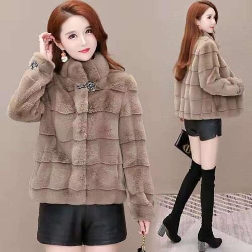 2021 Women Winter Imitation Mink Velvet Coat Lady Button Casual Faux Fur Coats Jacket Female Solid Short Warm Outerwear Y84