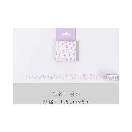 1.5cm 5m 1 pcs number light purple design washi tape Adhesive DIY Scrapbook Sticker Label Masking home decor