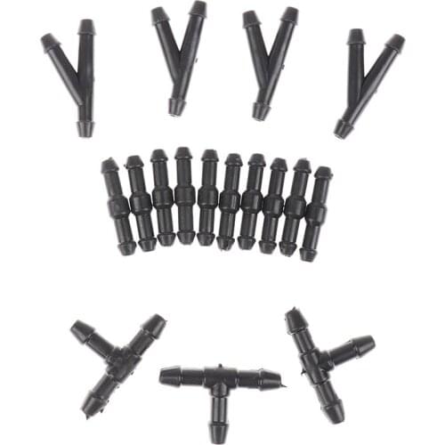 10pcs Universal Connecting Pipe Joint T-shaped Tee Y-shaped Tee Air Fuel Water Gasoline Wiper Washer Nozzle Hose
