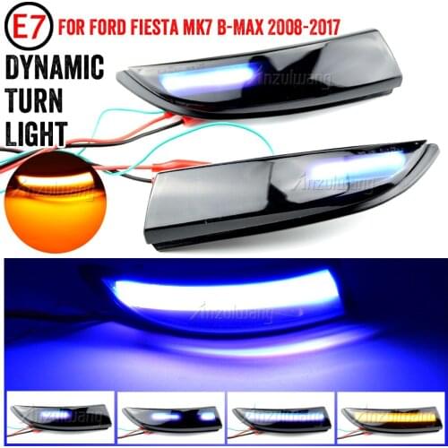 2pcs Dynamic LED Turn Signal Light Flowing Side Wing Rearview Mirror Indicator For Ford Fiesta Mk7 2008-2017 for Ford B-Max