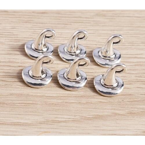 20pcs 11*11mm Zinc Alloy Small Magic Hat Charms for Jewelry Making Earrings Pendants Necklaces Bracelets DIY Crafts Supplies