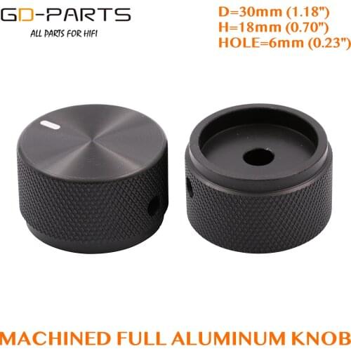 30*18mm Machined Full Aluminum Volume Potentiometer Pointer Knob For Hifi Audio AMP CD Radio Turntable Recorder Sound Control