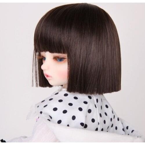Doll accessories 1/3 1/4 1/6 Bjd wig doll hair wig short straight gentle cool women all-match knife cut princess girl boy- fc12