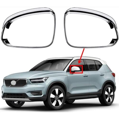 Car ABS Chrome Rearview Mirror Rain Eyebrows Frame Cover For VOLVO XC40 2018 2019 2020 Car Sticker Accessories