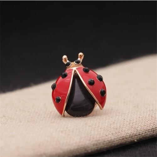 Red Enamel Pin Ladybug Badges On Backpack Lapel Insect Brooch Beetle Men Pin Tie Collar Shirt Suit Lady Girls Jewelry