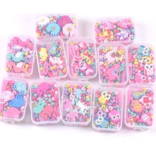 Kids Handmade DIY Beads Toy For Girl Wear Beads With Accessory Set Creative Children Handicraft Jewelry Making Toys YKL0865