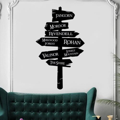 Road Direction Wall Stickers Murals Creative Decor Road Sign Decals Removable Popular Movie Vinyl Decoration Wallpaper DW7270