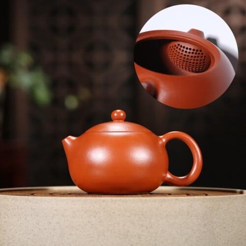 Clay teapot Wu Jianqiang handmade raw material vermilion clay card cover Xi Shi teapot Kung Fu Teapot Tea Set Gift 160