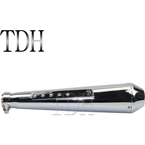 450MM Motorcycle Cafe Racer Vintage Exhaust Pipe Muffler Silencer Chrome Universal For Harley Honda CB Yamaha SR