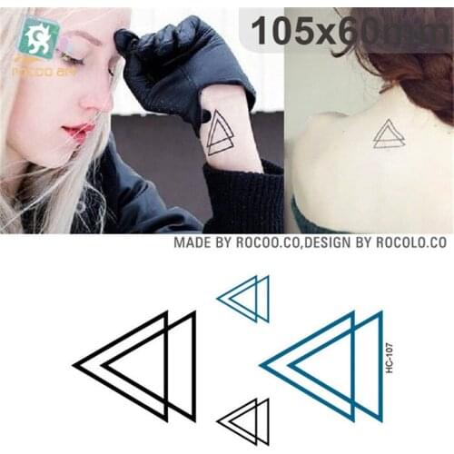 Harajuku waterproof temporary tattoos for men women fashion 3d triangle design flash tattoo sticker Free Shipping HC-107