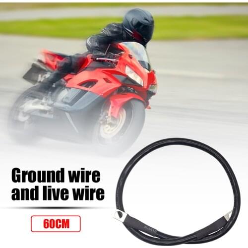 4 AWG Battery Inverter Ground Wire with Live Wire Lug Suitable for Solar Car Marine RV Battery Jump Cable Black