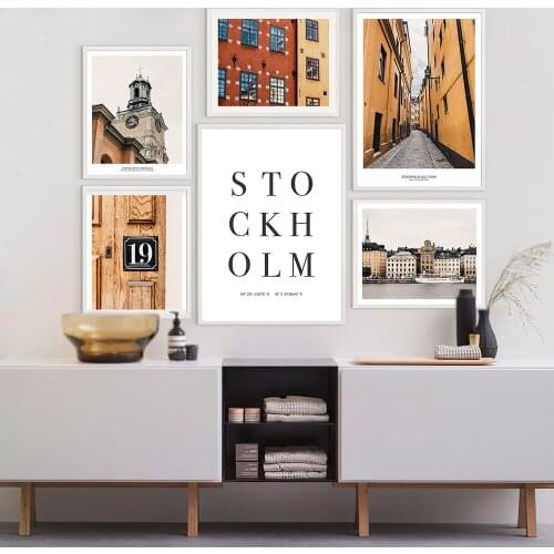 Hd Print Europe City Canvas Art Painting European Poster Old Town Stockholm Town Church Travel Cities Landscape Wall Art Picture