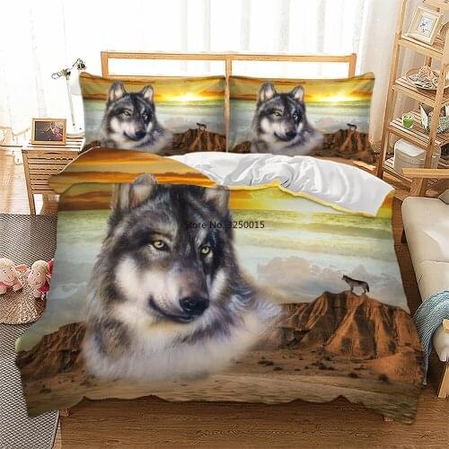 3D Wolf Bedding Set Duvet Cover Home Twin queen king Home Textiles dropship