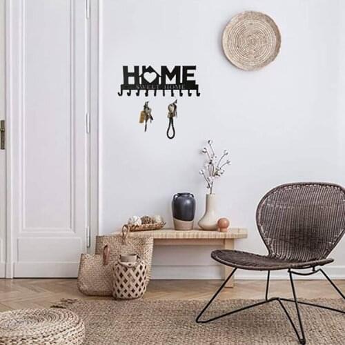 Metal Hanger for Front Door Kitchen Storehouse Vehicle Keys Key Holder for Wall Mount Sweet Home 10-Hook Rack Decor