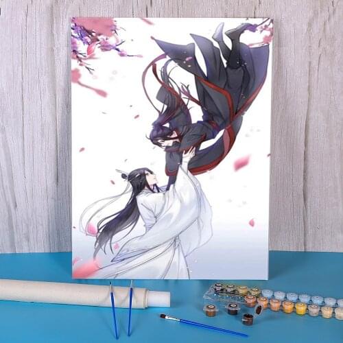 Mo Dao Zu Shi DIY Painting By Numbers Set Oil Paints 40*50 Oil Painting Handmade For Adults Wall Art Handicraft