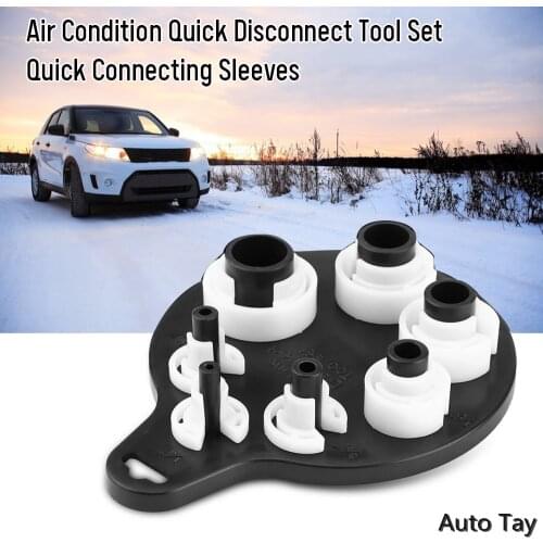 7pc Quick Disconnect Tool Set AC Fuel Lines Transmission Parts Compressor Clutch Puller Tool Kit | Car Air Conditioner Remover