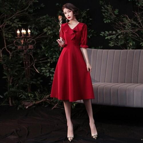 New Vintage Improved Chinese Style Dresses Wedding Party Dress Gown Prom Bride Toast Clothing