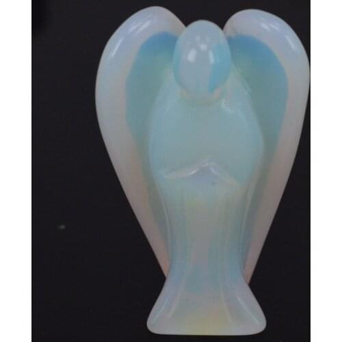 2.4inch Opalite Gems Carving Angel Lucky Crafts Stone Figurine Chakra Healing Reiki Stone