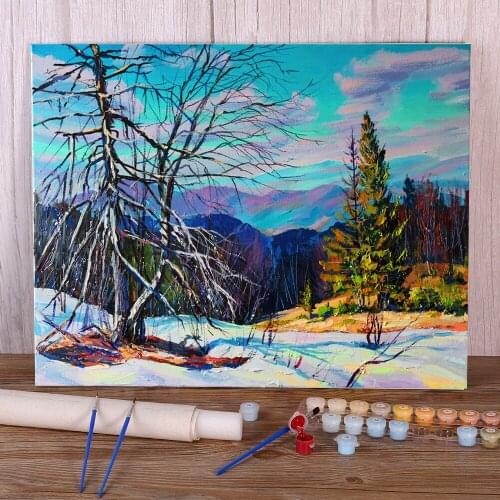 Landscape Spring DIY Paint By Numbers Kit Acrylic Paints 40*50 Boards By Numbers Handmade For Kids Art