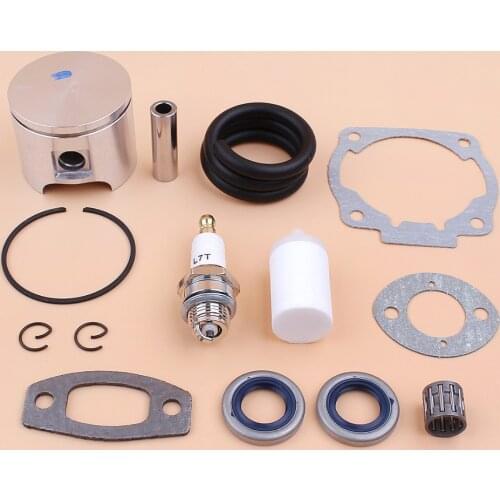 46mm Piston Ring Oil Seal Fuel Hose Cylinder Muffler Gasket Kit For HUSQVARNA 55 Rancher Chainsaw Engine Motor Parts