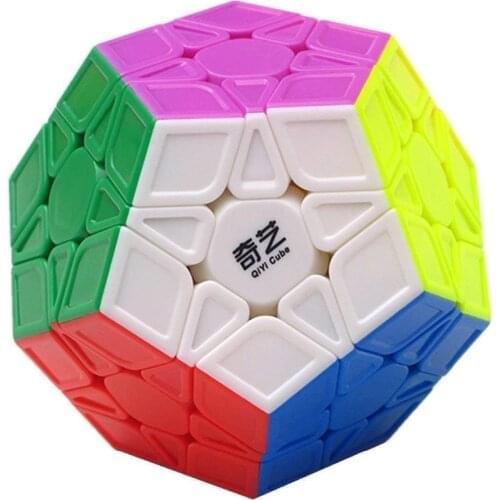 Qiyi Qiheng S Megaminx Cube Sculpted Stickerless Dodecahedron Speed Magic Puzzle Contest Twist Pack With Color Box 1pcs Safe ABS