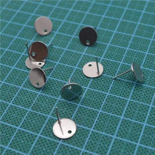 100pcs Stainless Steel Earring Pins with Hanging Hole DIY Earring Finding