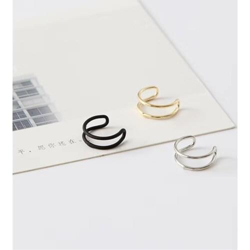 1Pcs New Fashion Contracted Punk Double Grain Ear Clip Hollow Out U No Ear Pierced Ear Bones Ear Clip Earrings Jewelry