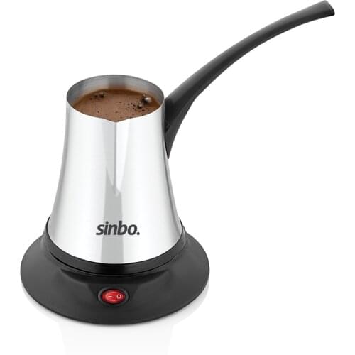 Sinbo SCM 2916 Turkish Coffee Machine, Stainless Steel, 800 W, 5 Cup Capacity, Wireless Use, Foldable Handle, Hidden Resistance