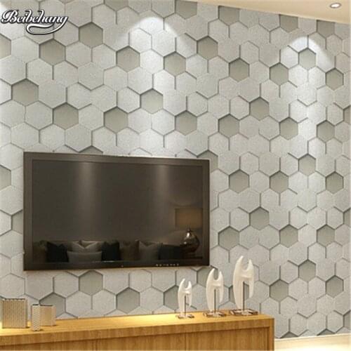 Beibehang Modern simple three - dimensional hexagonal PVC waterproof personality bar Internet cafes TV background wallpaper