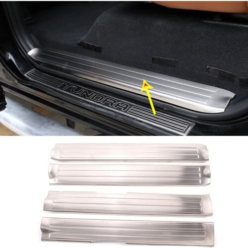 Stainless Steel Car Styling For Toyota Tundra 2014-2020 Car Threshold Silver Car Interior Accessories (Inside and Outside)