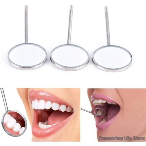 Stainless Steel Dental Mirror Mouth Tooth Oral Care Dental Glimpse Mouth Inspect Instrument 24mm High Quality