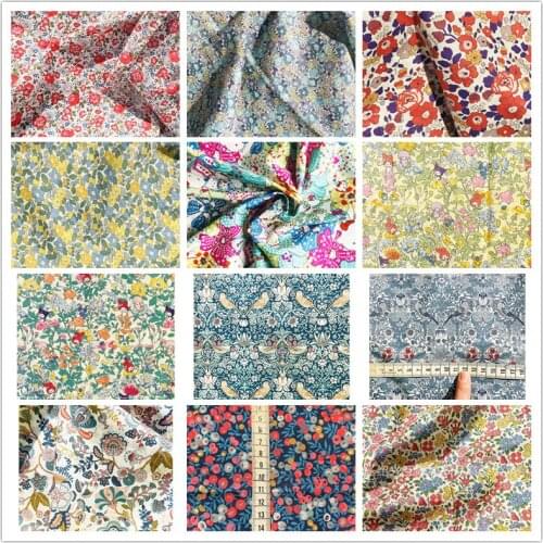 London Cotton Fabric Floral Sewing Fabric, Making Clothes and Dresses Childrens Clothing Dress Shirt Pajamas Handmade DIY Cloth