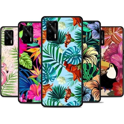 Tropical Leaves Flowers For Realme 8 GT Neo Flash Edition Explorer Master Q3 Pro Narzo30 C21 C20 C11 C20A C21Y Phone Case
