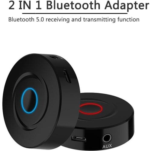 Universal Bluetooth-compatitle 5.0 Audio Receiver Transmitter Adapter For Car TV PC Speaker 3.5mm AUX Stereo Audio Round Adapter
