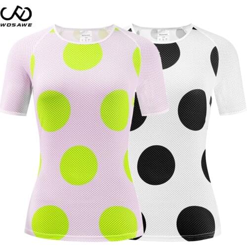 WOSAWE Summer Women Running Short Sleeves T-shirt Full Mesh Breathable Anti-sweat Sports Bicycle Vest Windproof Casual T-shirt