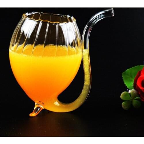 1PC Hot 300ML Stripe Beer Bar Supplies Beer Glass Red Wine Glass W/ Drinking Tube Straw Novelty Fashion JY 1175