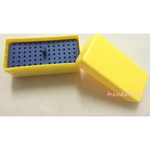 1 Piece Dental Sterilize 72 Holes Plastic Endo Box for Reamer YELLOW Free Shipping