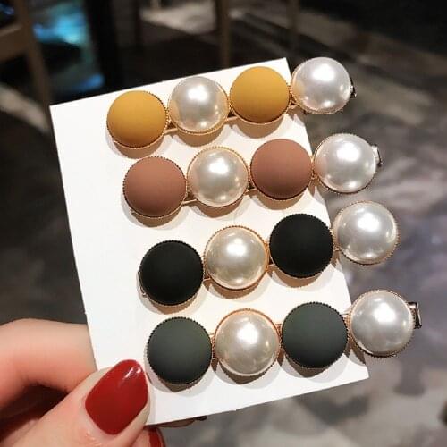 1PC Spring Candy Scrub Bead Hairpins Hair Accessories Hit Color Imitiation Pearl Hair Clips Barrettes Women Girls Hairgrip