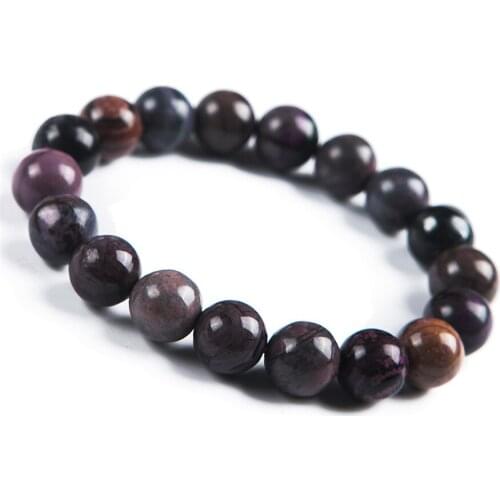 11mm Genuine Natural Sugilite Gems Stone Bracelets For Women Female Stretch Crystal Round Bead Bracelet